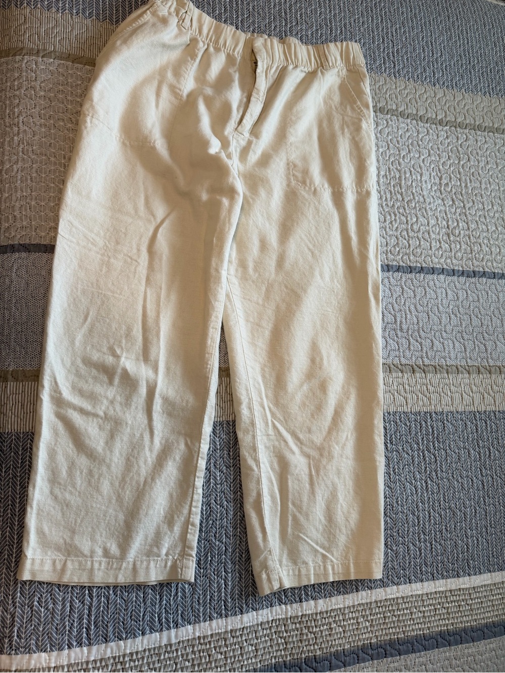 Women's Cropped Linen Pants - GAP
